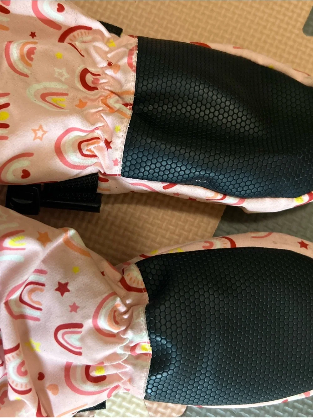Kids Pink Rainbow Mittens - Jan & Jul